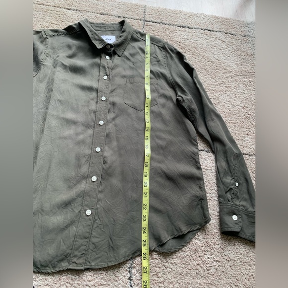 Corridor new york button down Long Sleeve shirt Green Cupro/ Rayon Blend EUC - Picture 4 of 7